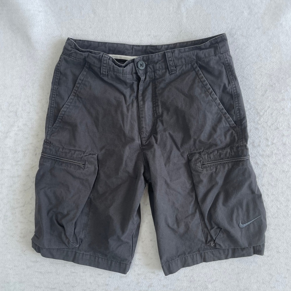 Nike Cargo Shorts Mens 28 Gray Cotton Ripstop Casual Athletic Outdoor 613644-060